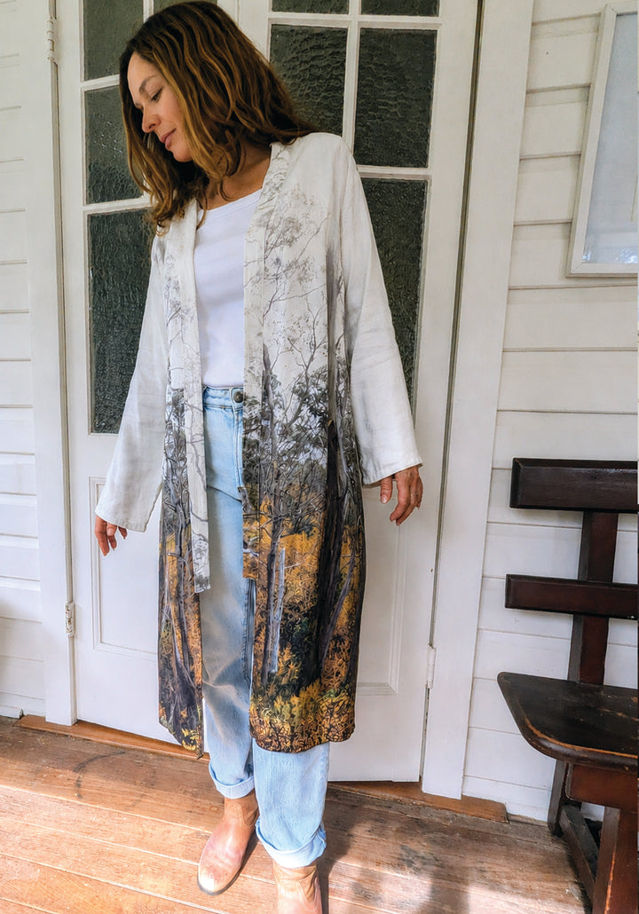 FAGUS FOREST LINEN TENCEL DUSTER JACKET