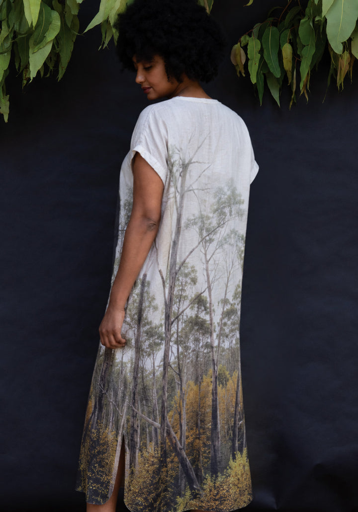 FAGUS FOREST MAXI KAFTAN LINEN TENCEL