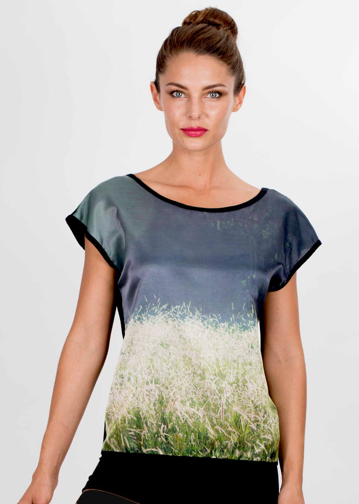 MORNING GRASSES SILK TSHIRT