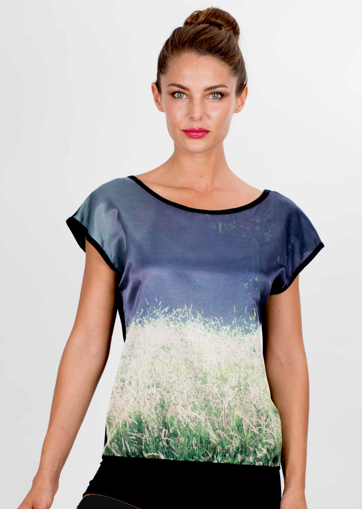 MORNING GRASSES SILK TSHIRT