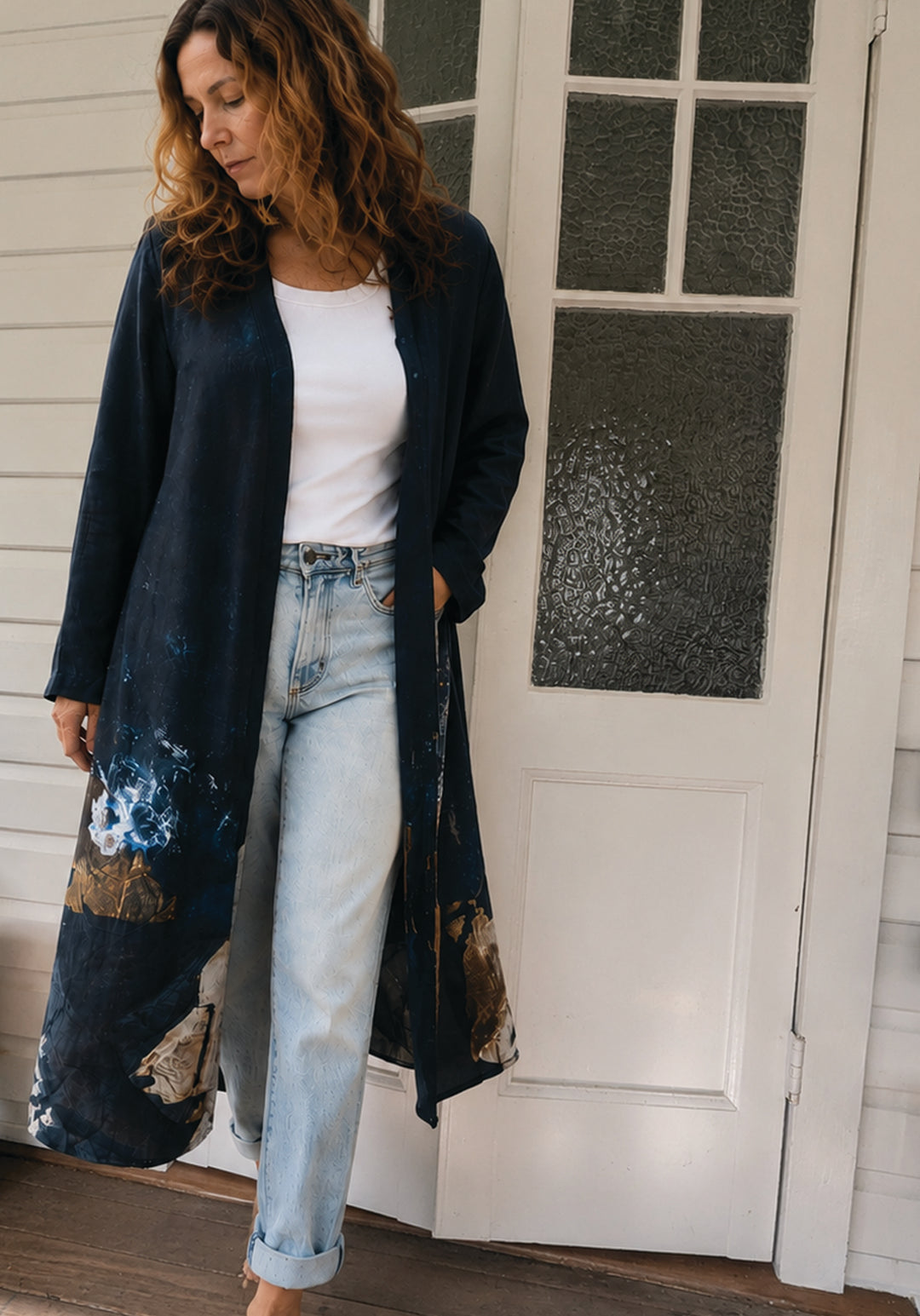 THE GAP LINEN TENCEL DUSTER JACKET