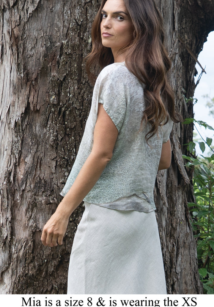 GREEN POOL LINEN TOP