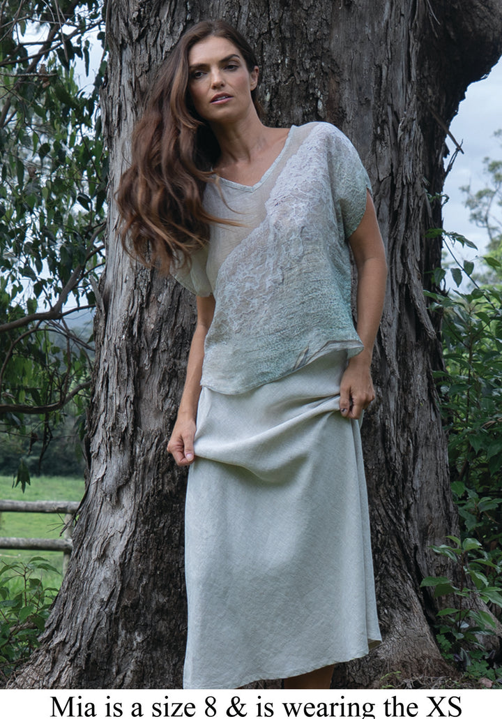 GREEN POOL LINEN TOP