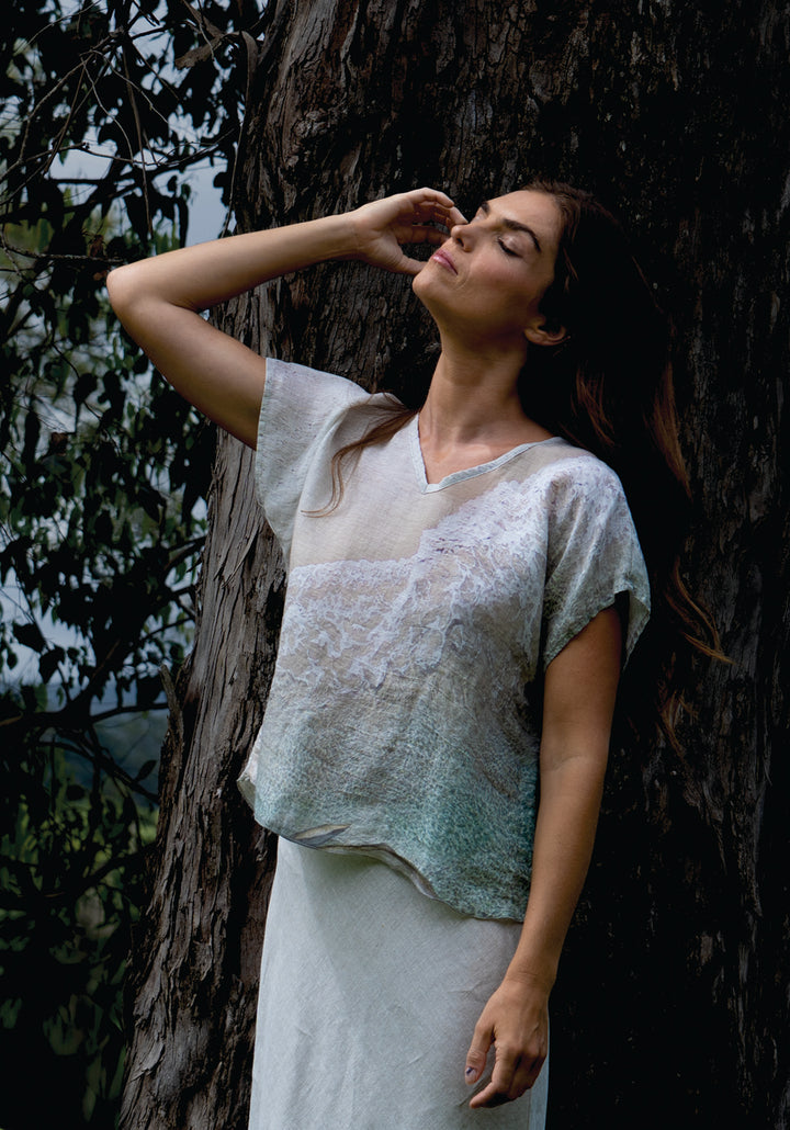 GREEN POOL LINEN TOP