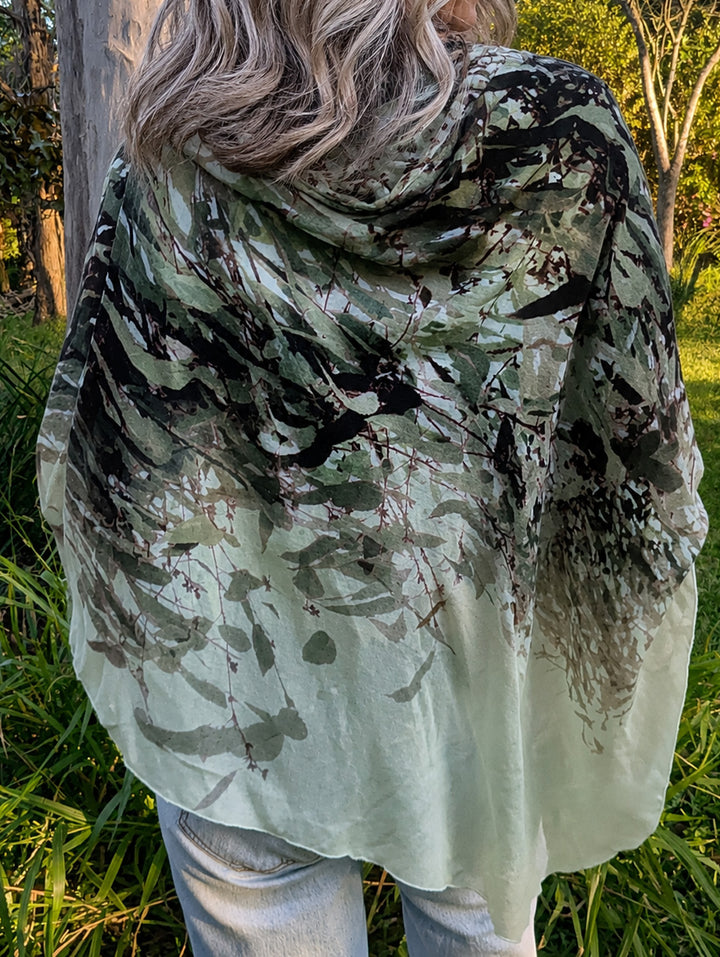 GUM LEAVES WOOL & SILK PONCHO