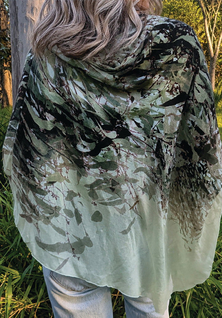 GUM LEAVES WOOL & SILK PONCHO