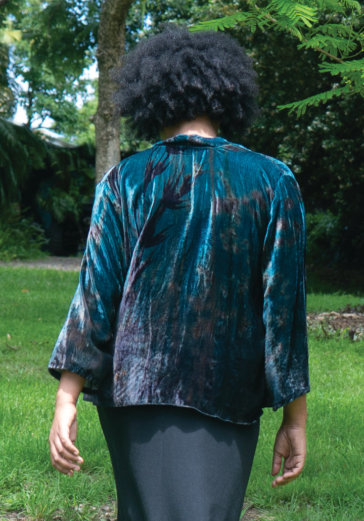 KANGAROO GRASS SILK VELVET KIMONO