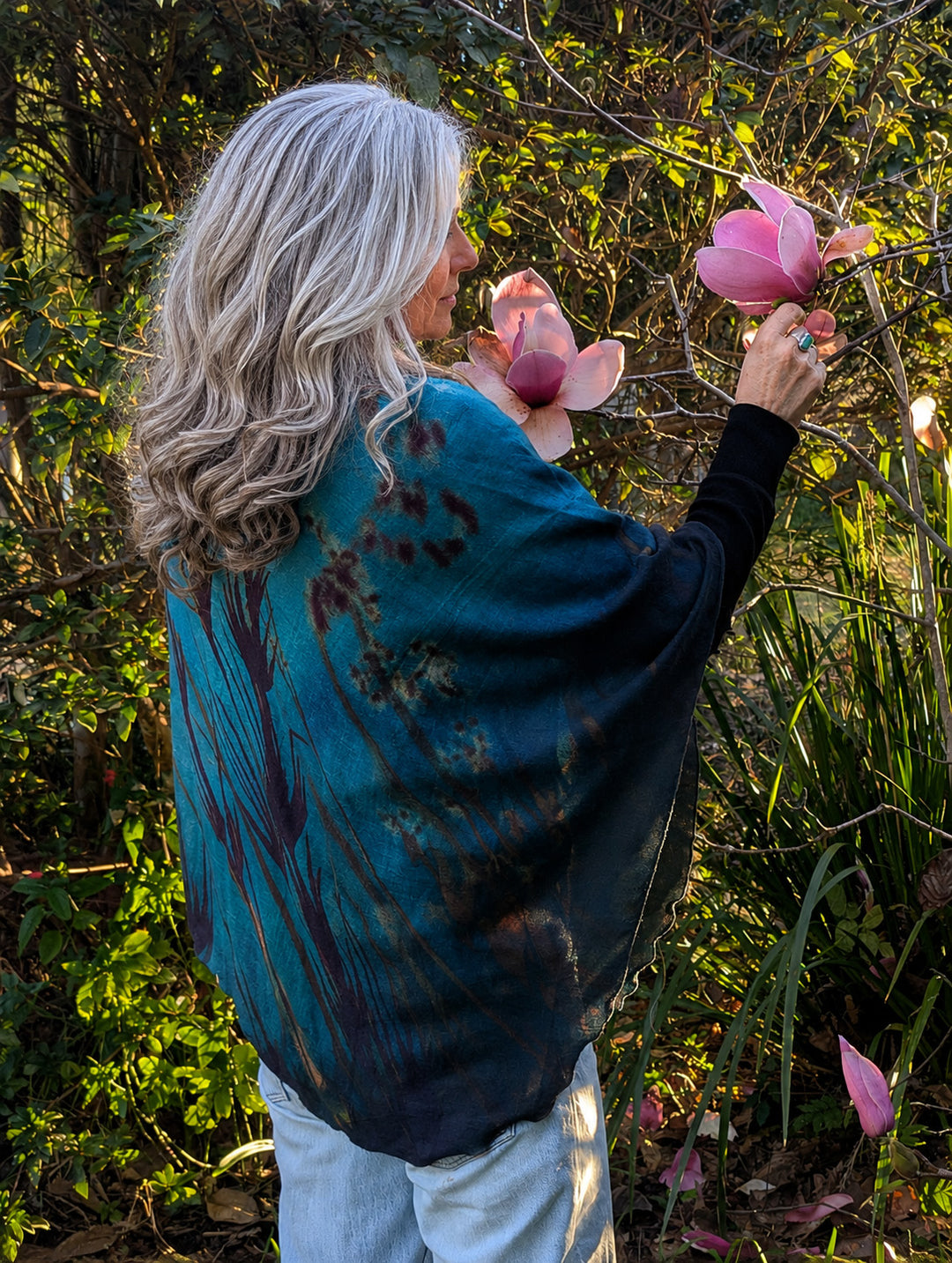 KANGAROO GRASS WOOL & SILK PONCHO