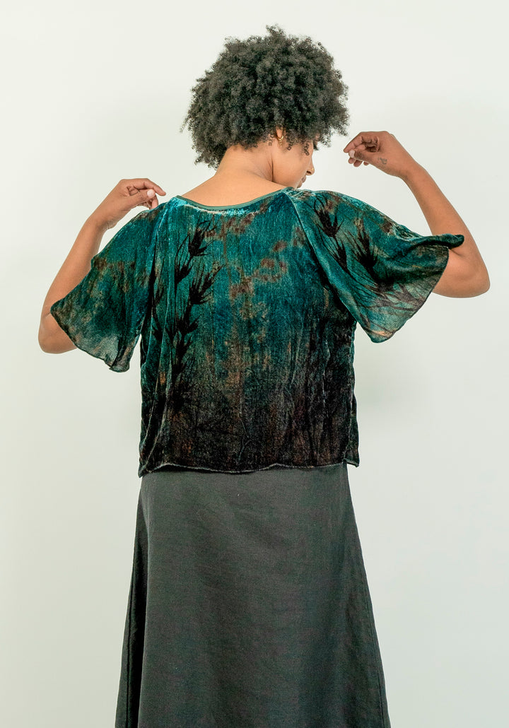 KANGAROO GRASS SILK VELVET BOLERO