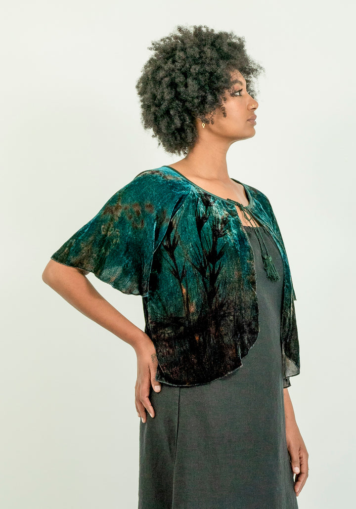 KANGAROO GRASS SILK VELVET BOLERO