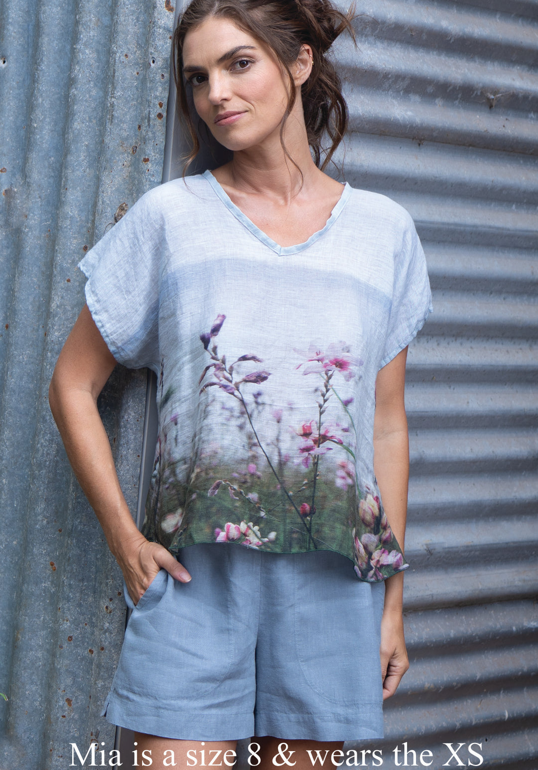 NORFOLK BAY LINEN TOP