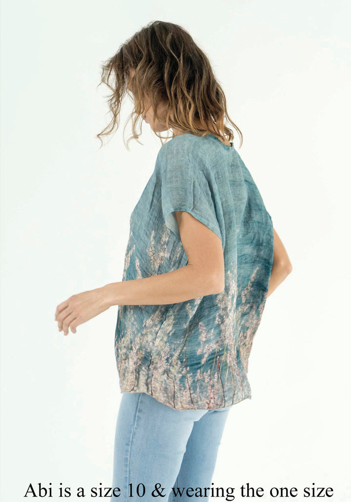 OCEAN VIEWS LINEN TOP