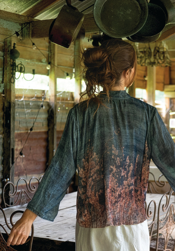 OCEAN VIEWS SILK VELVET KIMONO