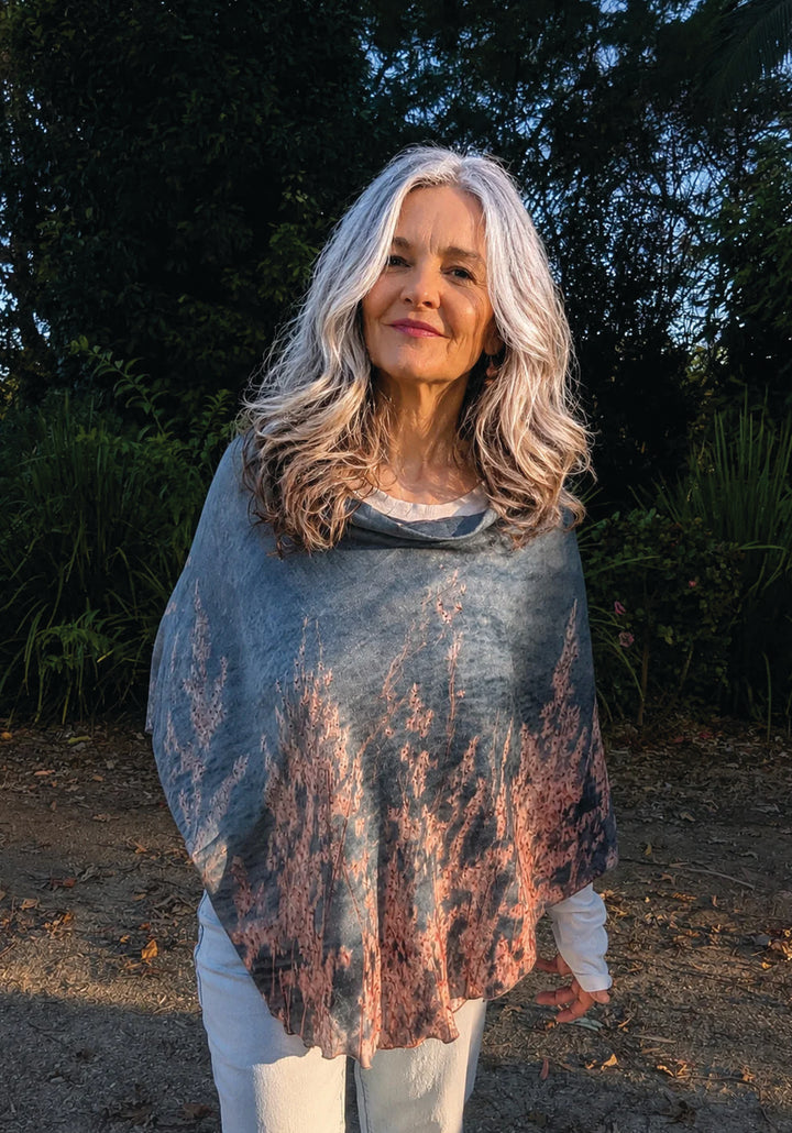 OCEAN VIEWS WOOL & SILK PONCHO