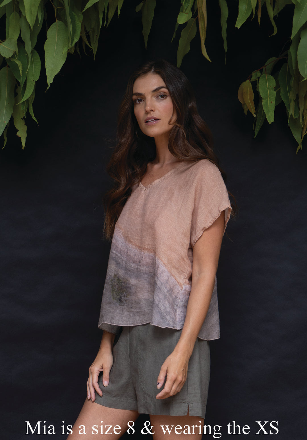 OCHRE LAKE LINEN TOP