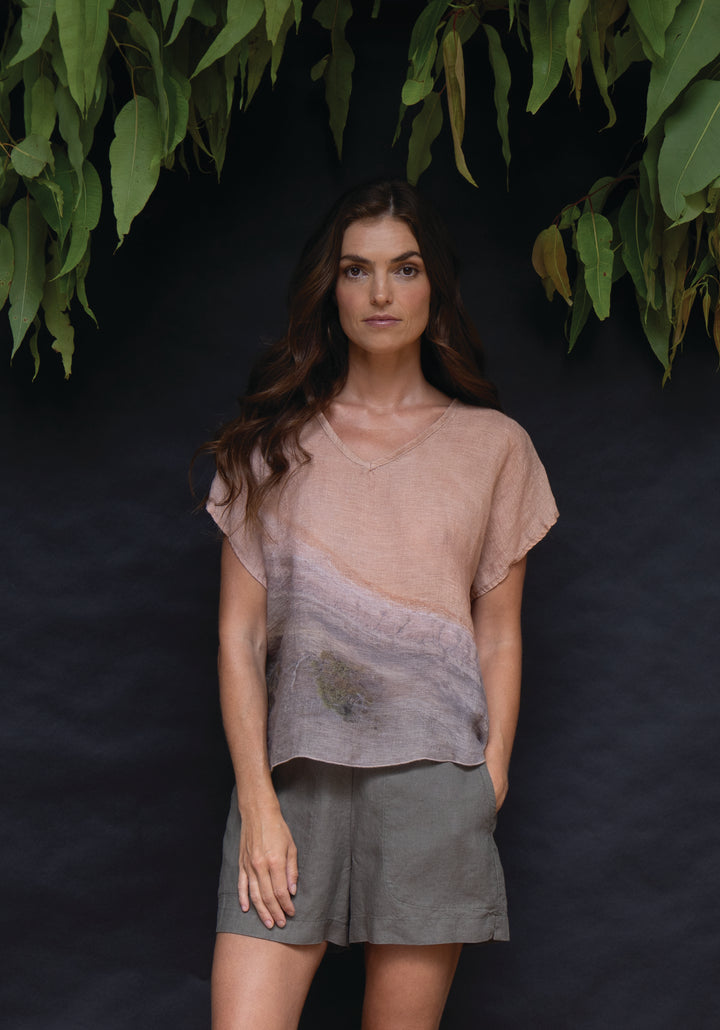 OCHRE LAKE LINEN TOP