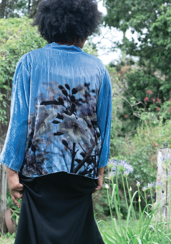 PAULOWNIA SILK VELVET KIMONO