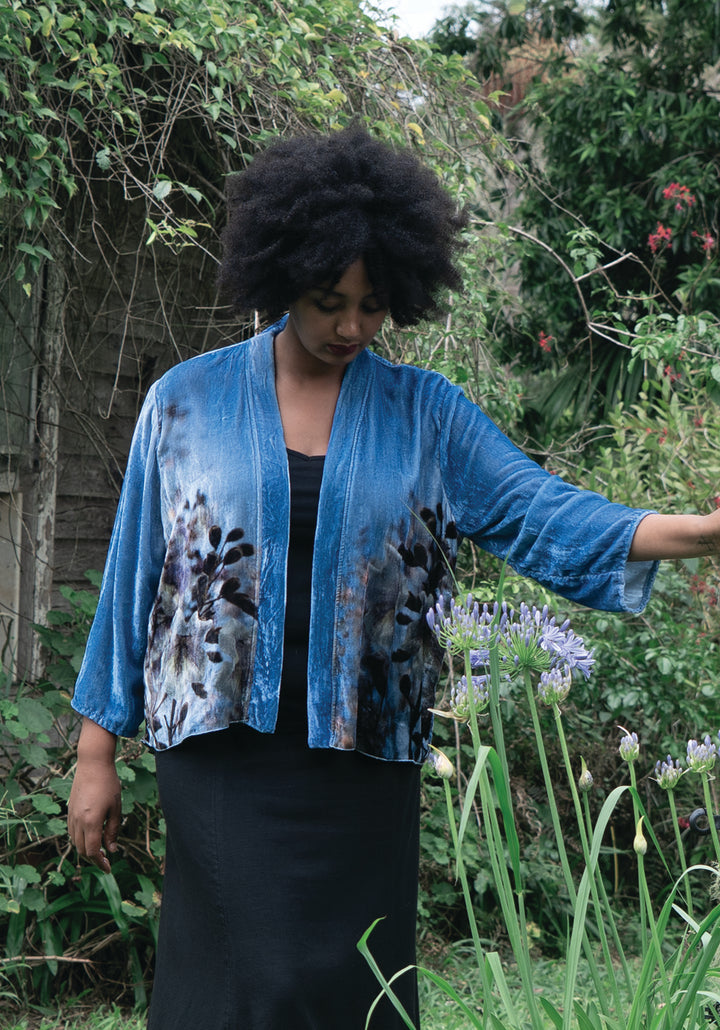 PAULOWNIA SILK VELVET KIMONO