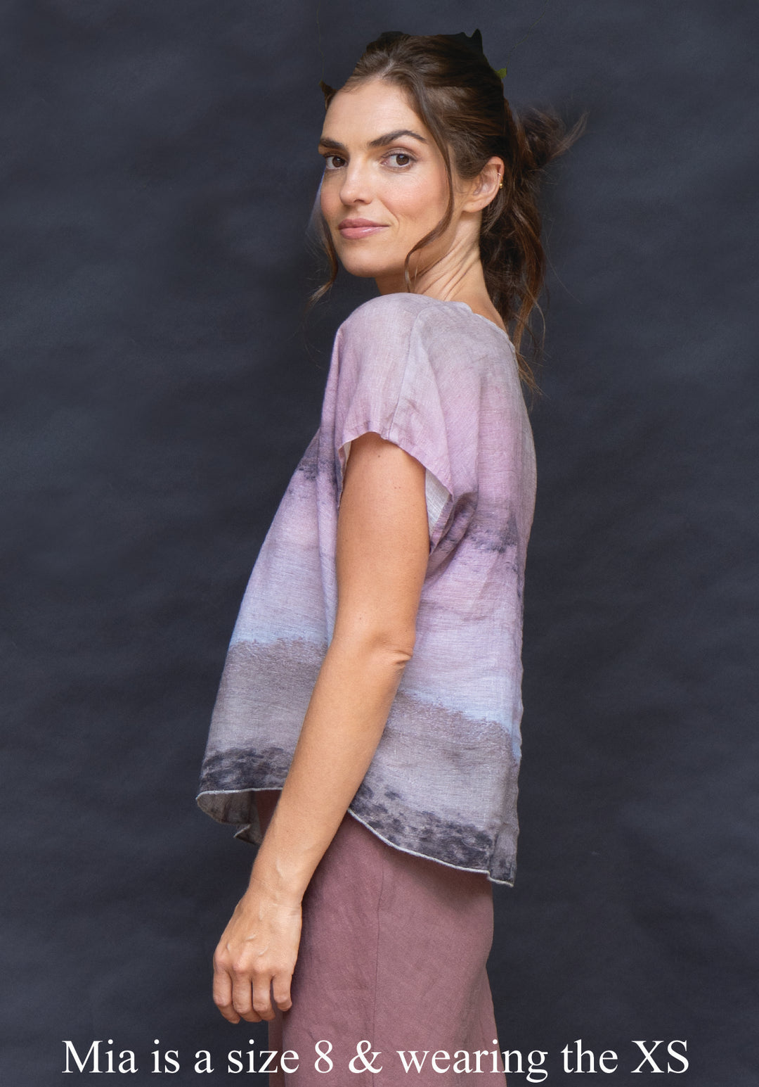 PINK SALT LAKE LINEN TOP