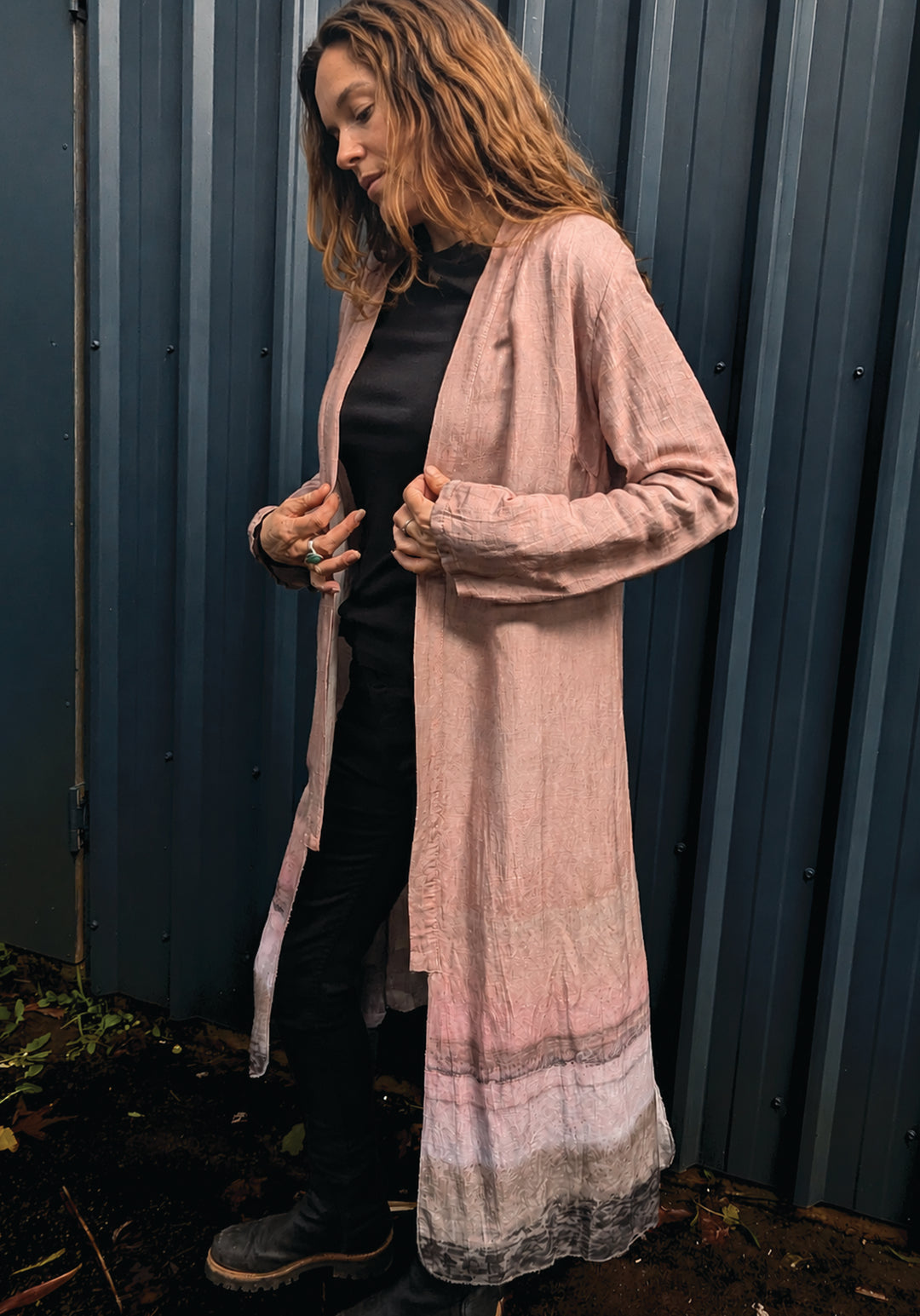 PINK SALT LAKE LINEN TENCEL DUSTER JACKET