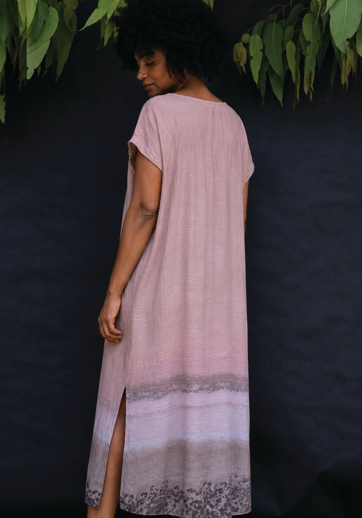 PINK SALT LAKE MAXI KAFTAN LINEN TENCEL