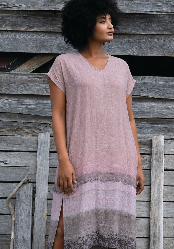PINK SALT LAKE MAXI KAFTAN LINEN TENCEL