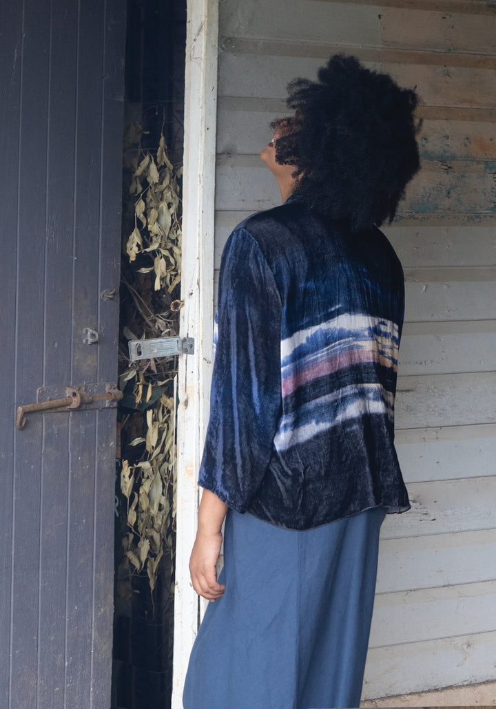 REFLECTIONS SILK VELVET KIMONO