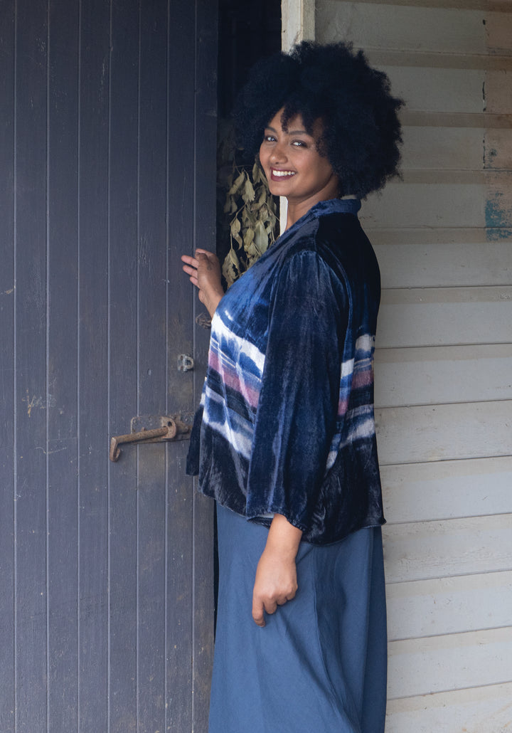 REFLECTIONS SILK VELVET KIMONO