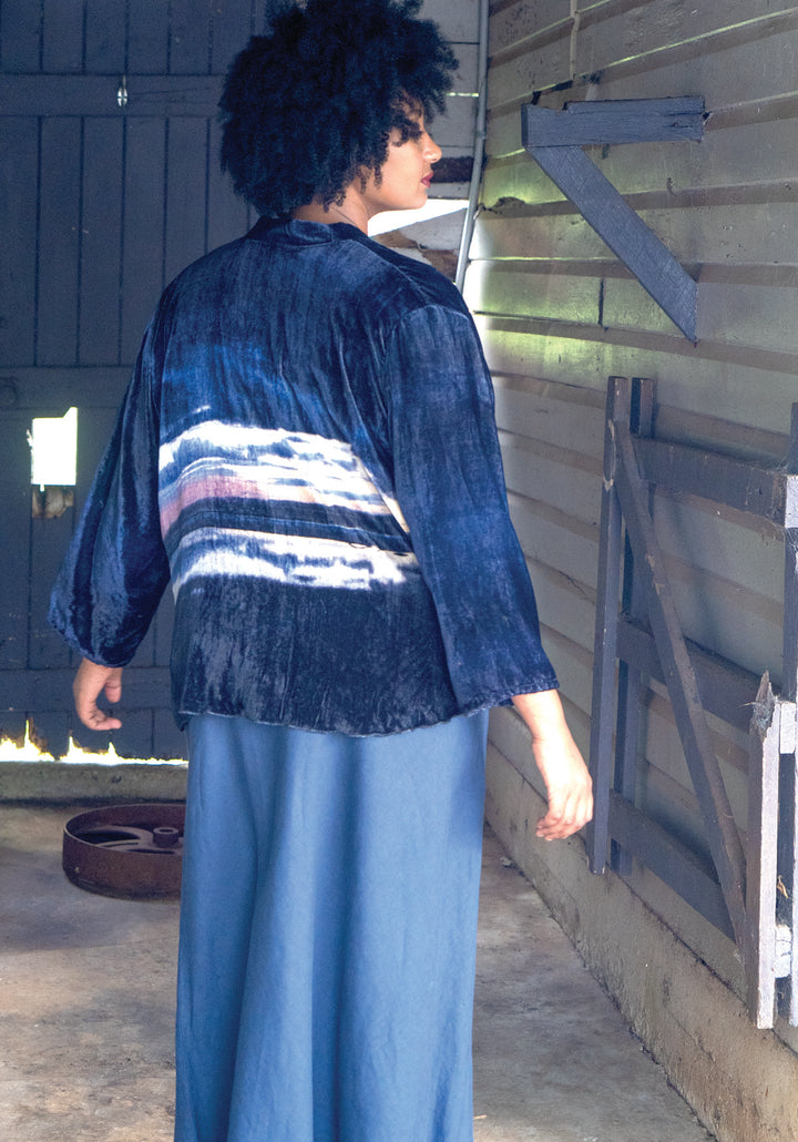 REFLECTIONS SILK VELVET KIMONO