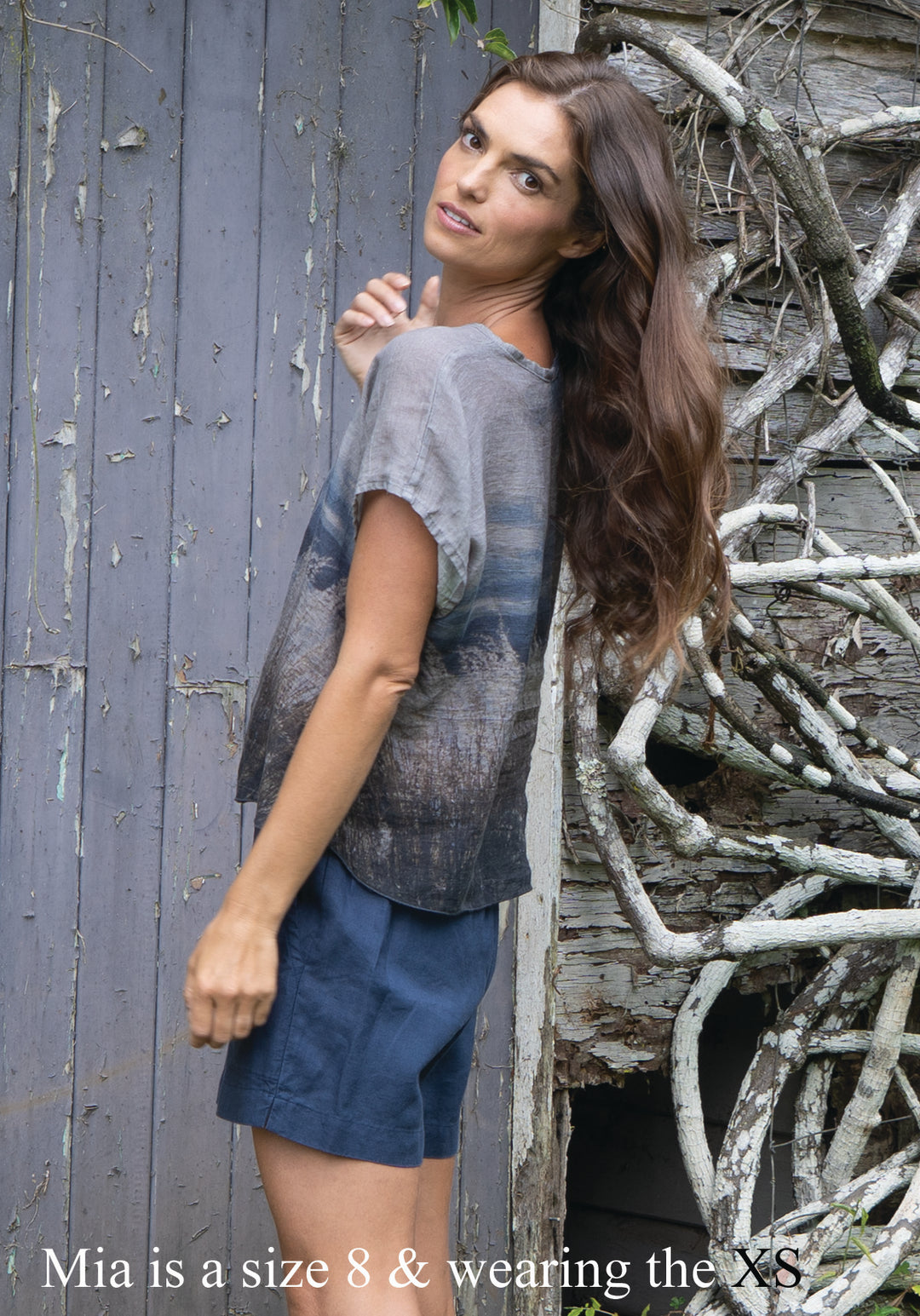 RIVERSIDE GRASSES LINEN TOP