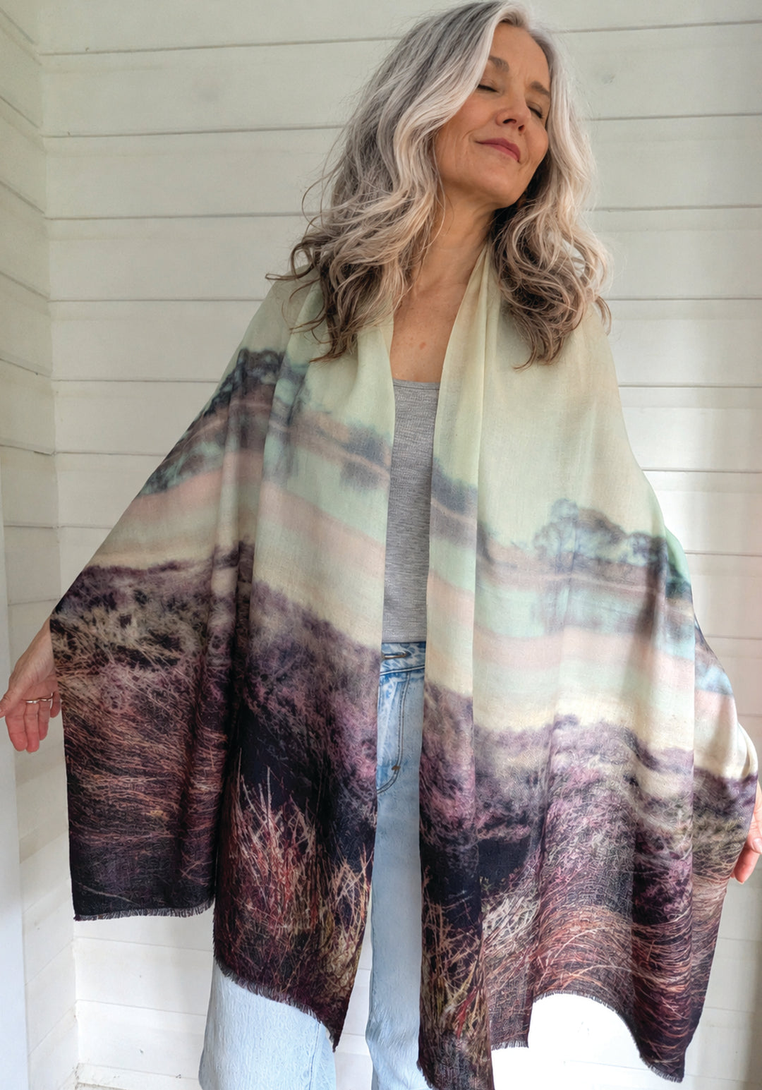 PINK SALT LAKE WOOL & SILK SCARF