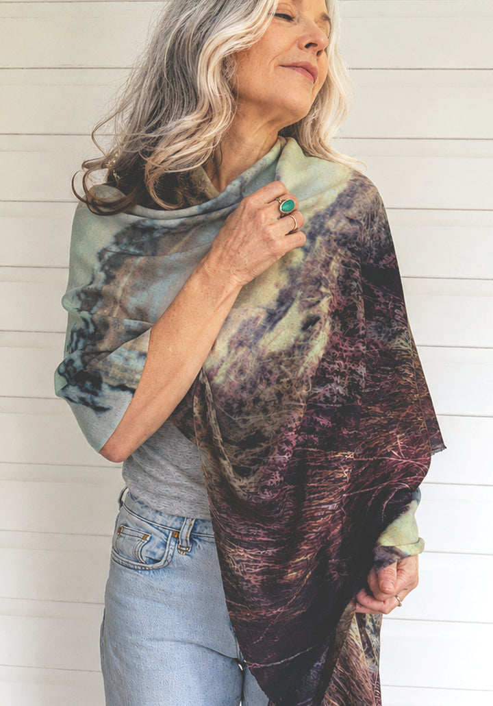 PINK SALT LAKE WOOL & SILK SCARF