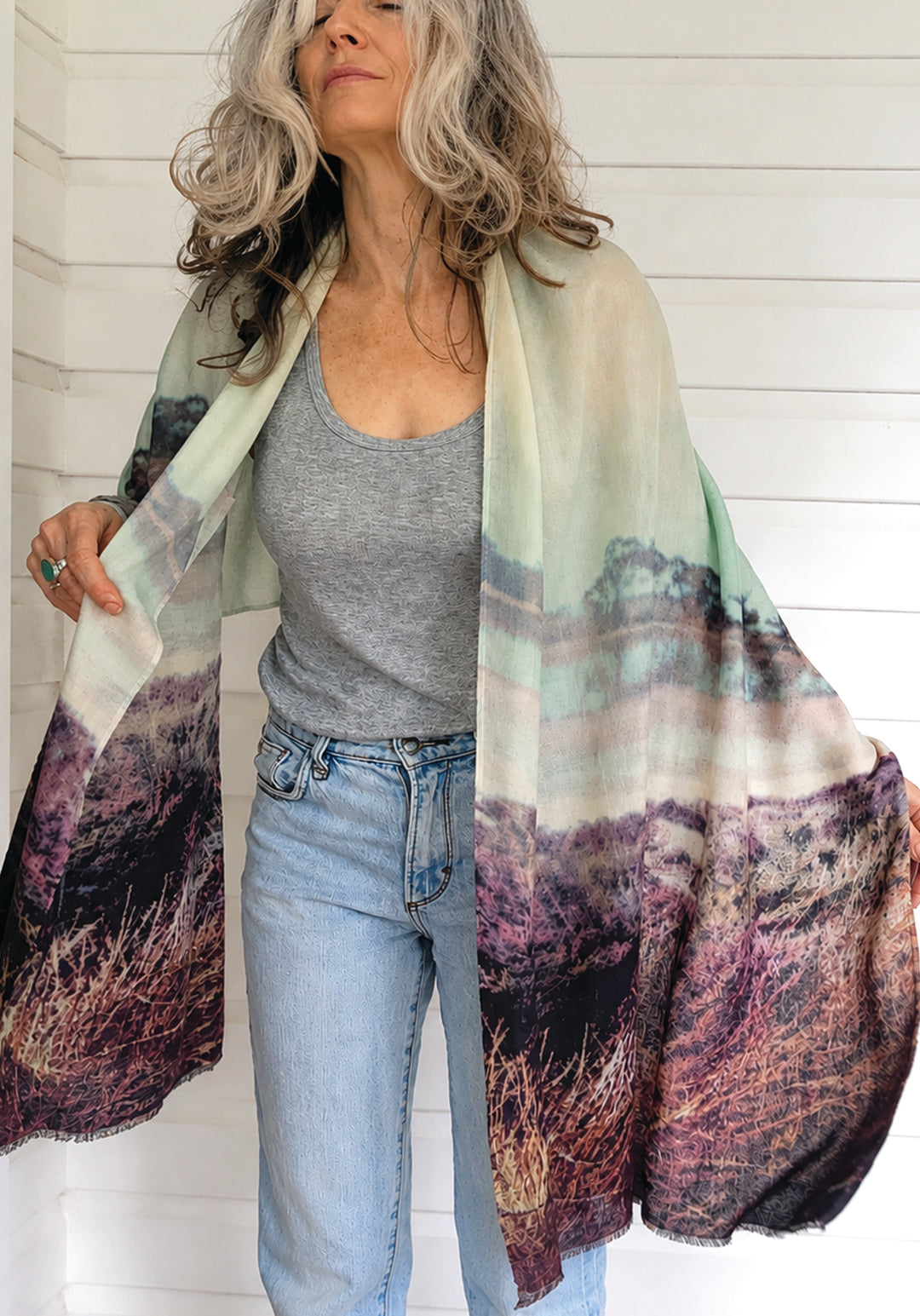 PINK SALT LAKE WOOL & SILK SCARF