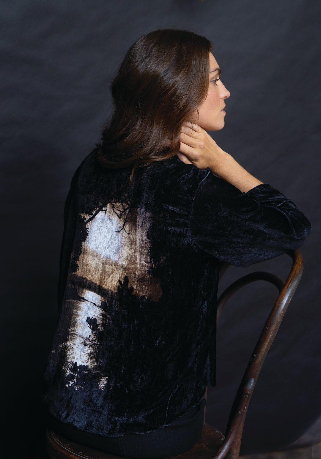 SEPIA SUNSET SILK VELVET KIMONO