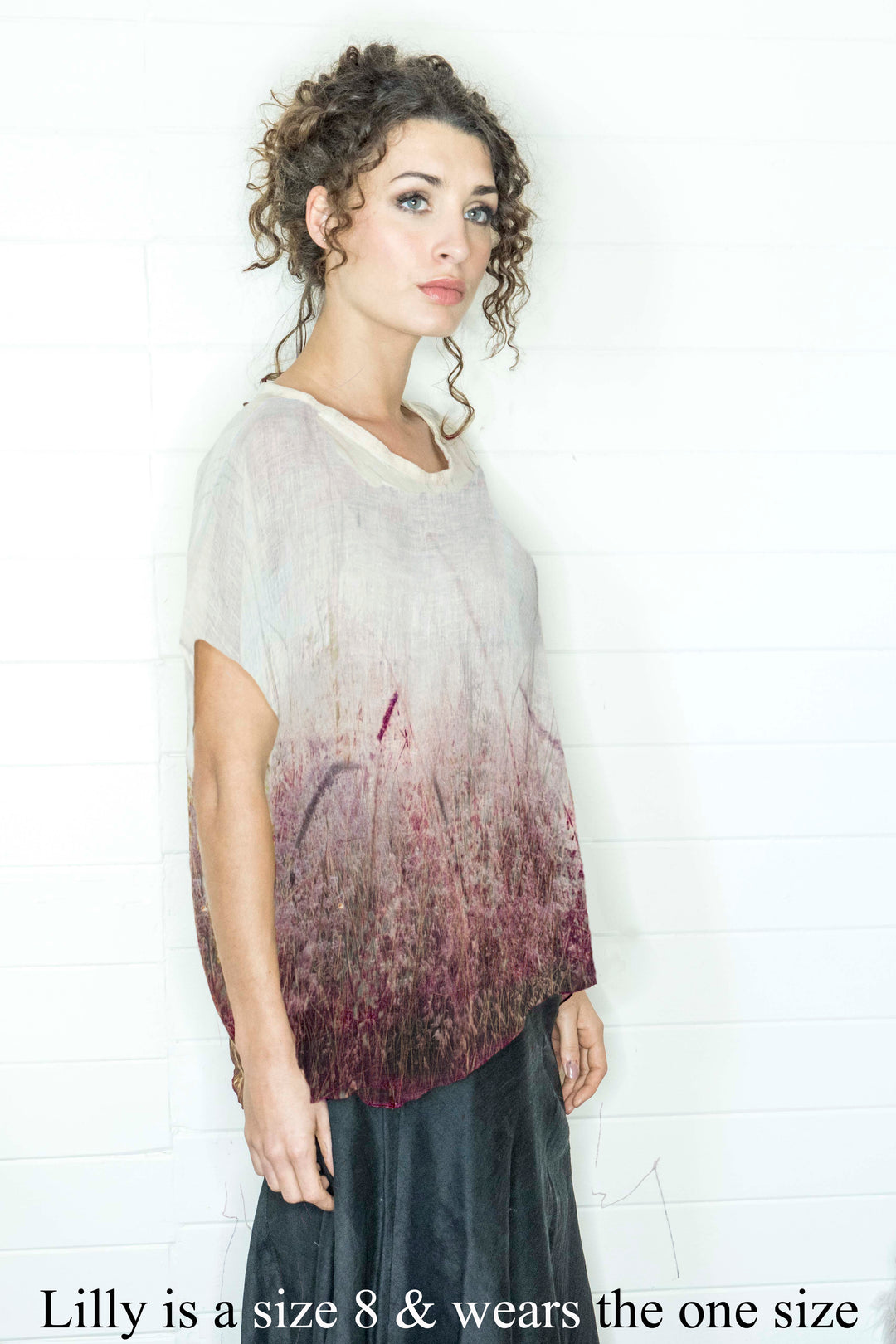 FLOWERING  GRASS LINEN TOP