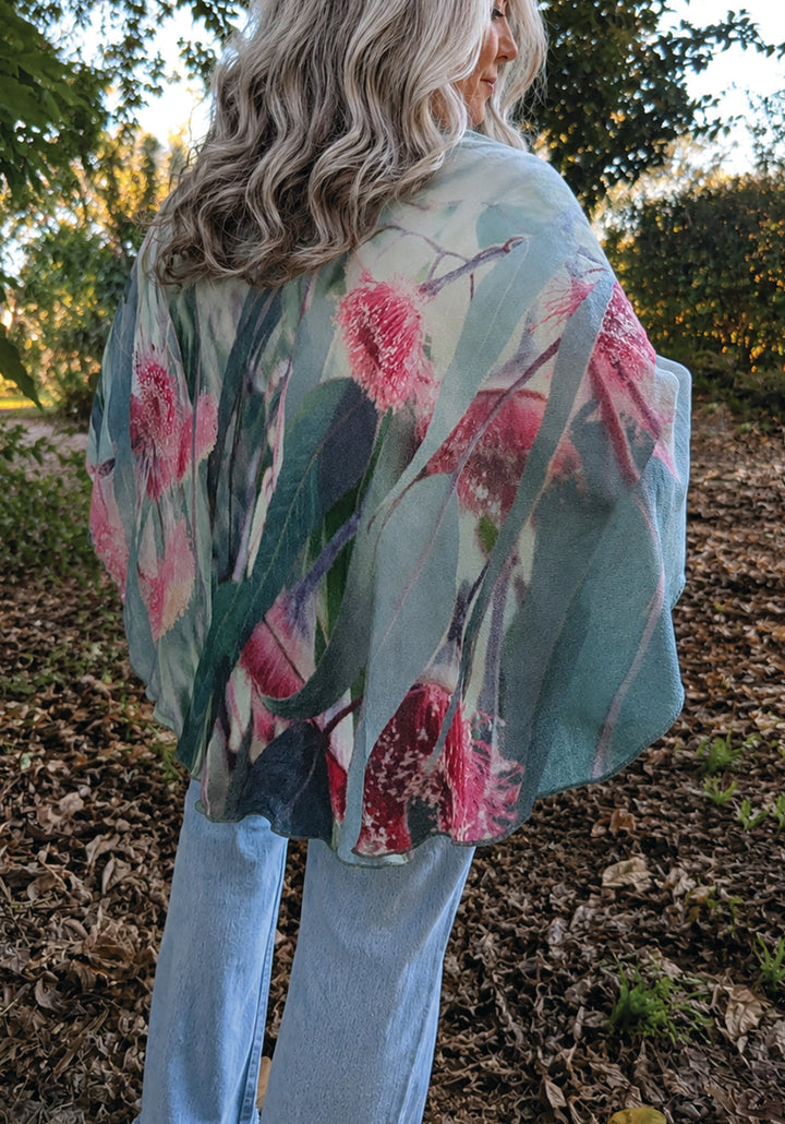 SILVER PRINCESS WOOL & SILK PONCHO