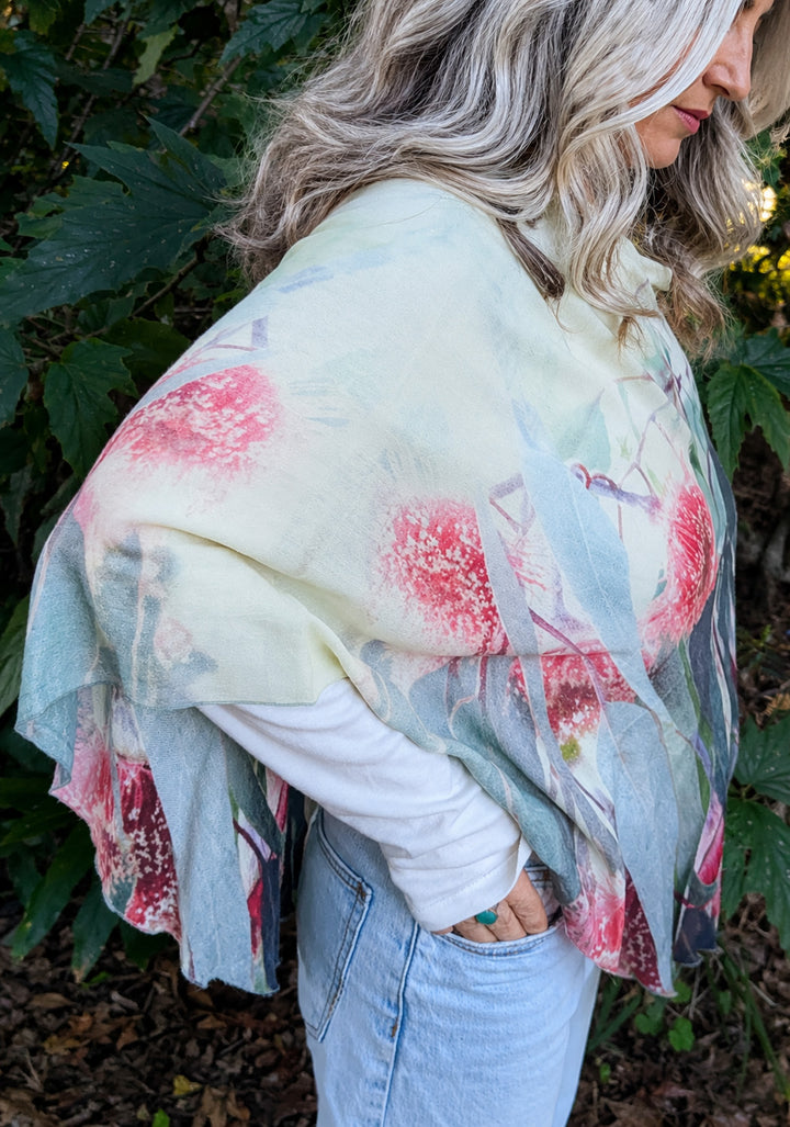 SILVER PRINCESS WOOL & SILK PONCHO