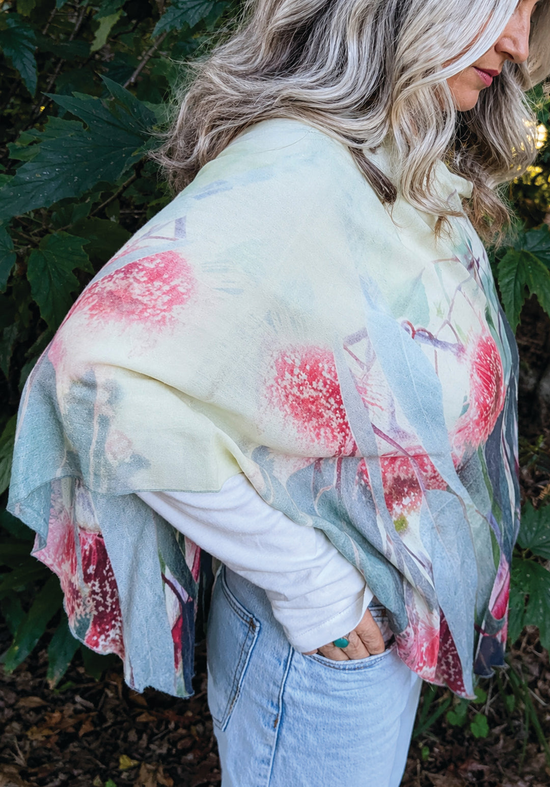 SILVER PRINCESS WOOL & SILK PONCHO