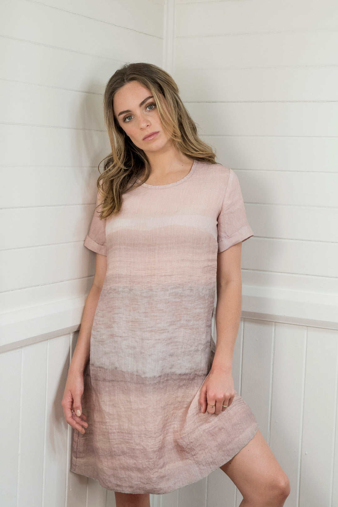 BYRON SUNSET LINEN SHIFT DRESS