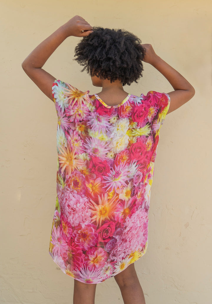 DAHLIAS LINEN KAFTAN