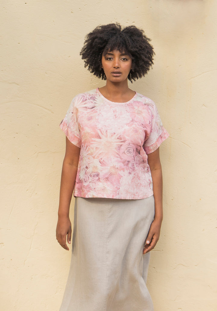 DAHLIAS LINEN TSHIRT