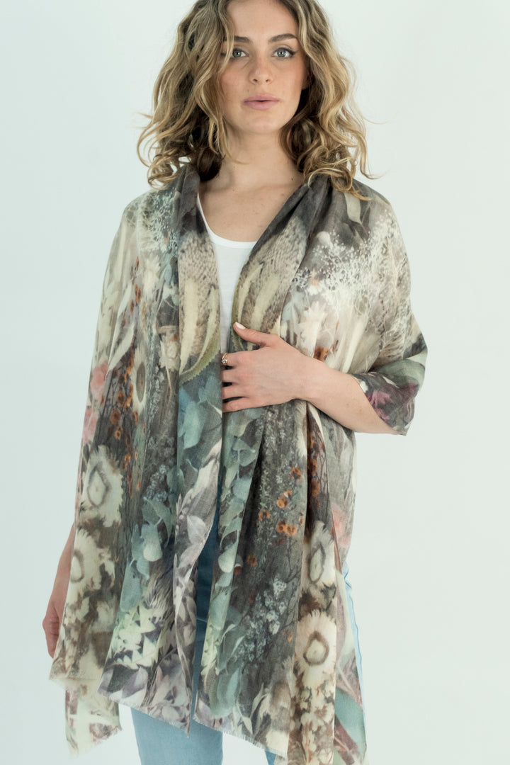 DRIED FLOWERS CASHMERE & MODAL SCARF