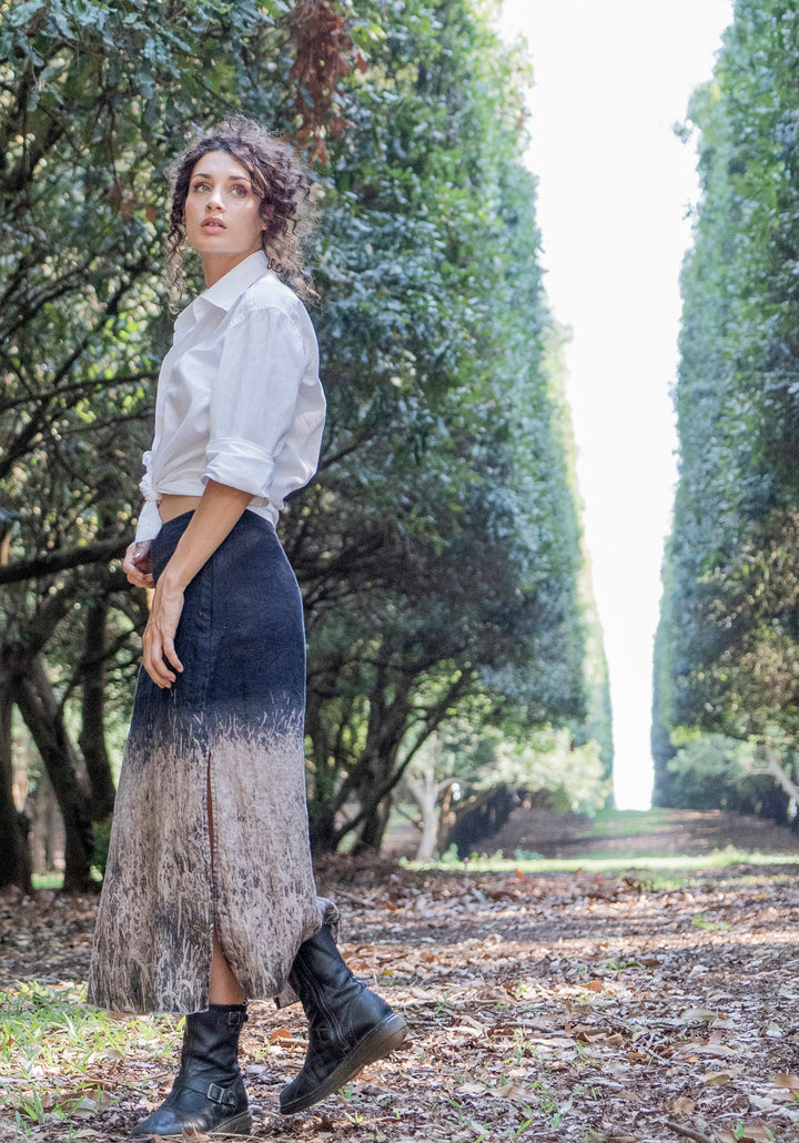 MORNING GRASSES LINEN SKIRT