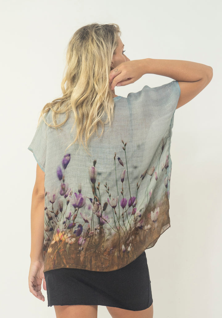 SEASIDE MEADOW LINEN TOP