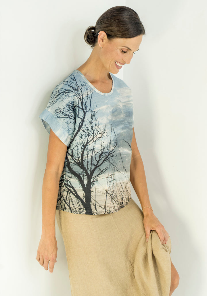 STORMY SKY LINEN TSHIRT