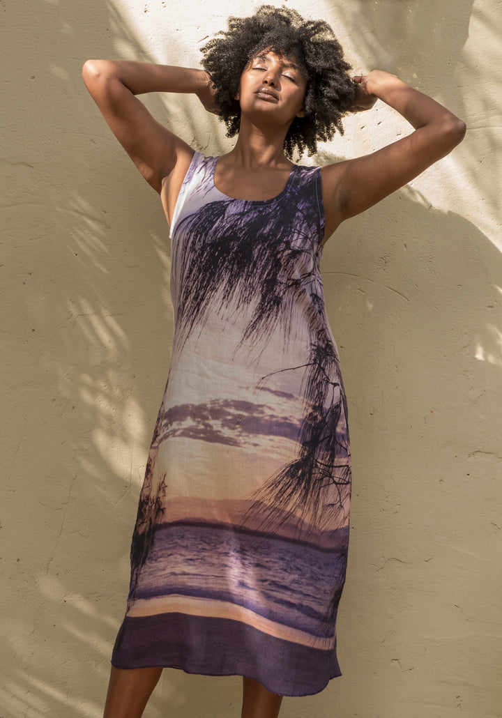 WATEGOS BEACH LINEN TANK DRESS